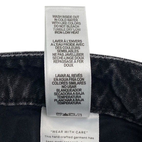 GOOD AMERICAN Good '90s Jean Shorts High Waist Criss-Cross in Faded Black 8/29 - Picture 7 of 7